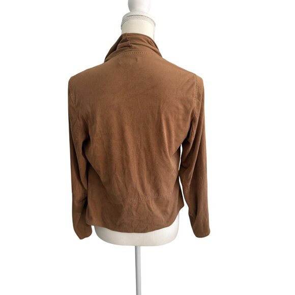 MAX STUDIO Faux Suede Swing Open Ruffle Jacket Size Medium - Picture 2 of 8